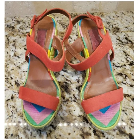Valentino Colorful Wedge Sandals - Picture 2 of 10